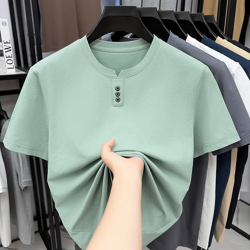 Street Summer Fashion - Mens Casual Henley Neck T Shirt