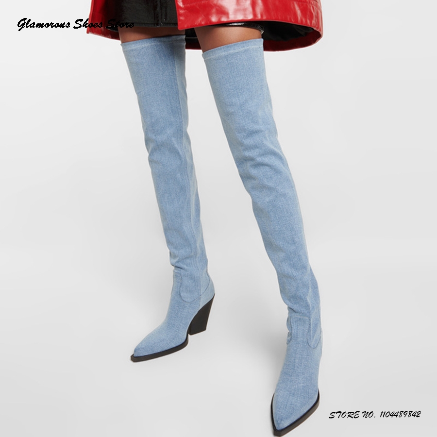 Street Fashion Plus Size - Fashion Stretch Over-the-knee Boots Women's Pointed