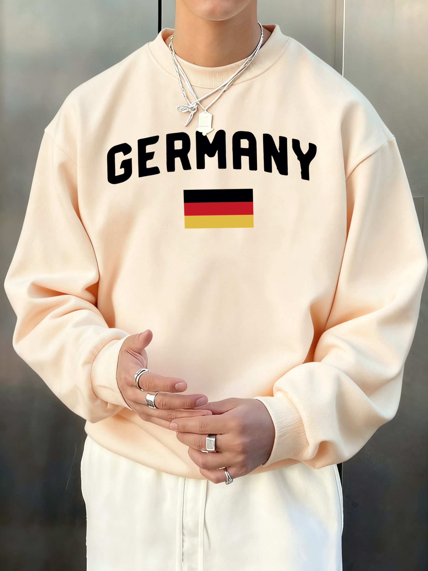 Street Fashion Germany - Germany Letter And Flag Printed Men