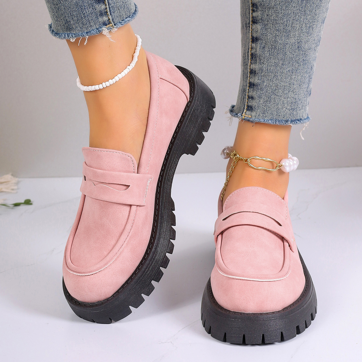 New Women's Solid Color Platfo – Street Fashion Walk Bewertung und Preis