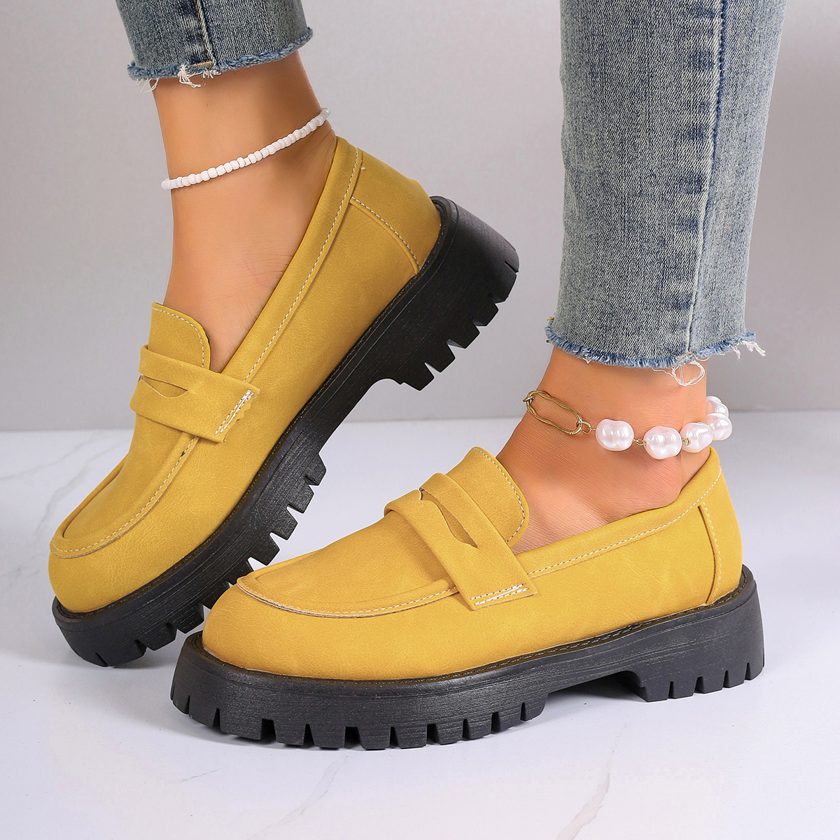 New Women's Solid Color Platfo – Street Fashion Walk Bewertung und Preis