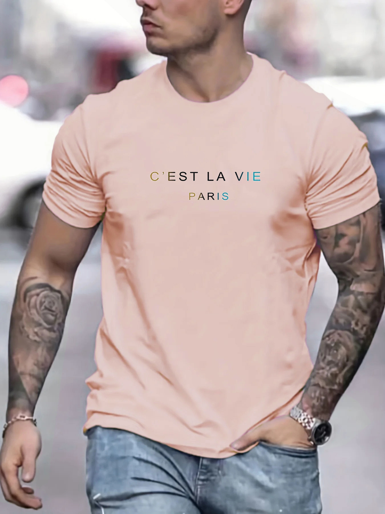 Men's summer 100% pure cotton  – Street Fashion Paris Bewertung und Preis