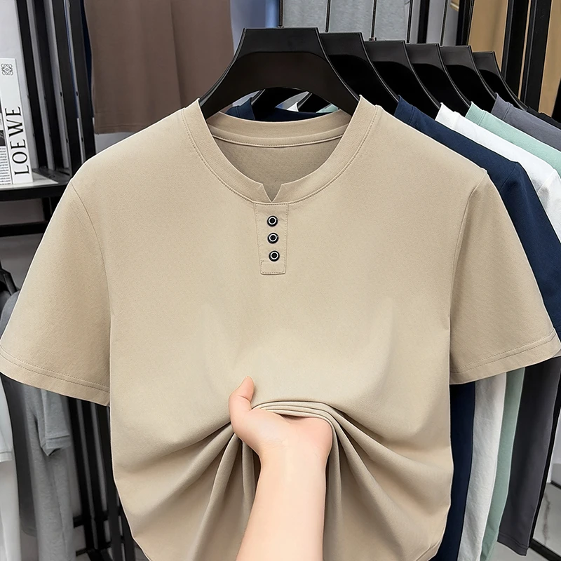 Mens Casual Henley Neck T Shir – Street Summer Fashion Bewertung und Preis