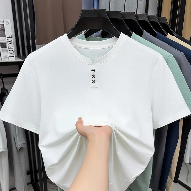 Mens Casual Henley Neck T Shir – Street Summer Fashion Bewertung und Preis