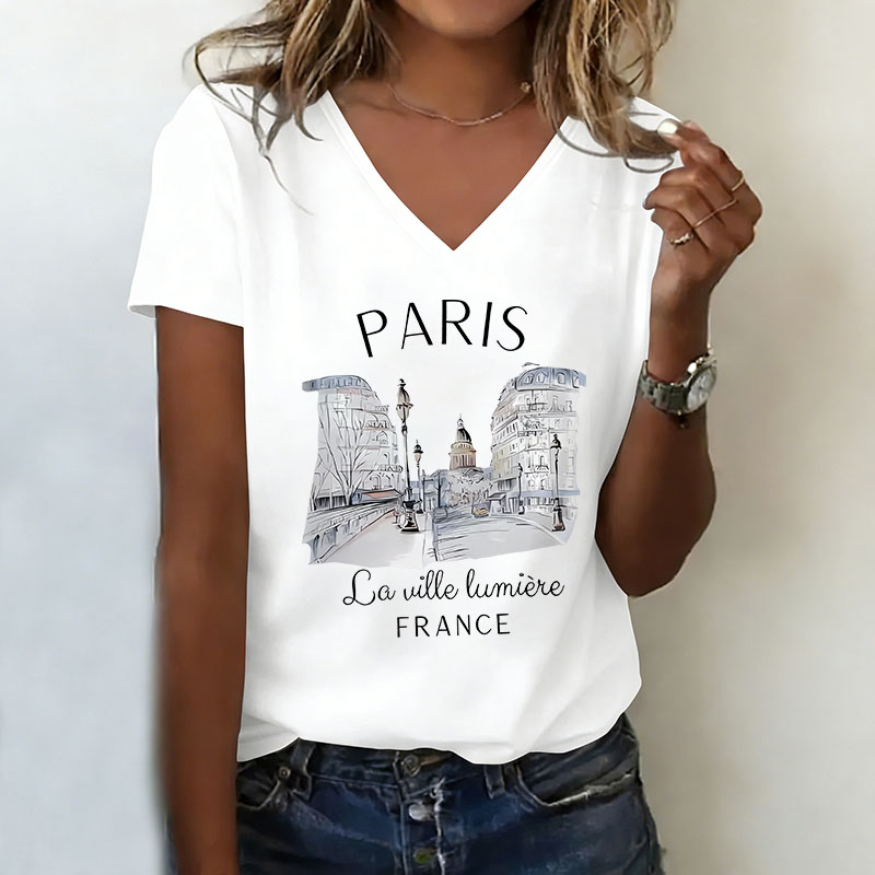 Vintage Paris T-shirt V Neck C – Street Fashion Paris Bewertung und Preis