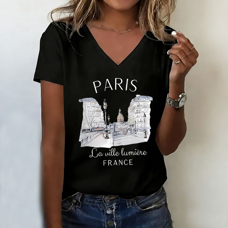 Vintage Paris T-shirt V Neck C – Street Fashion Paris Bewertung und Preis