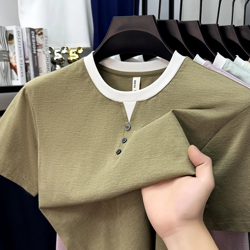 Mens Short Sleeve Henley Neck  – Street Summer Fashion Bewertung und Preis