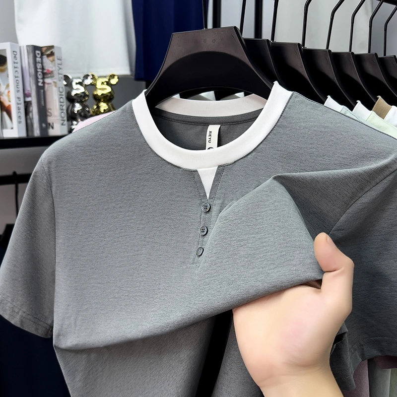 Mens Short Sleeve Henley Neck  – Street Summer Fashion Bewertung und Preis