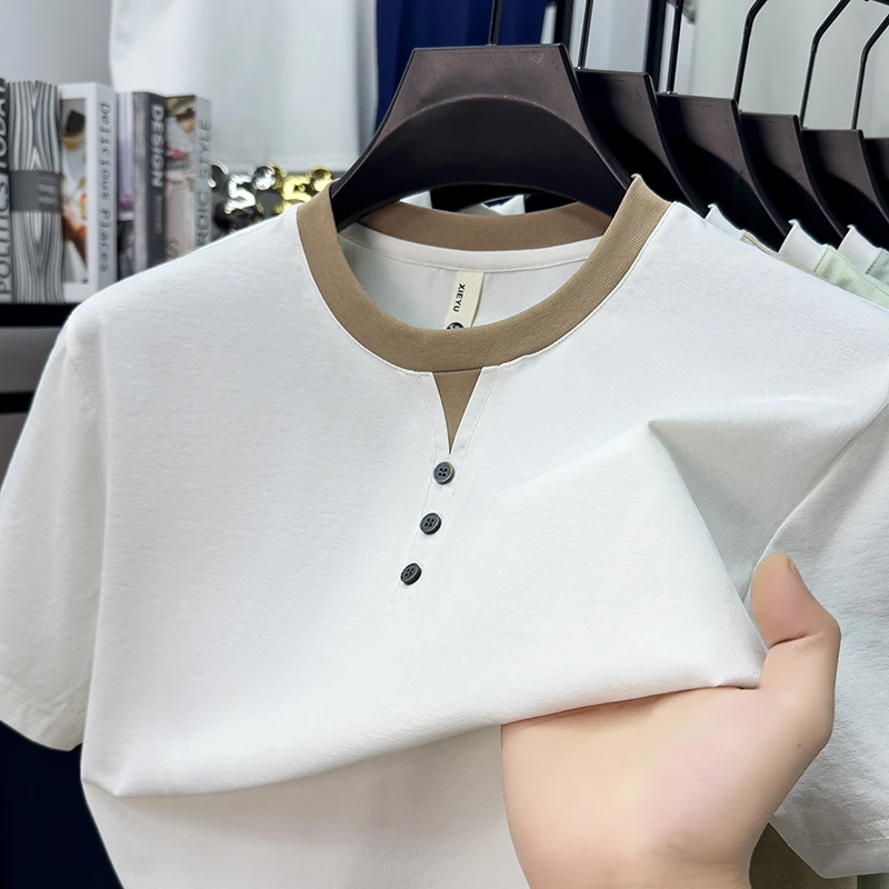 Mens Short Sleeve Henley Neck  – Street Summer Fashion Bewertung und Preis