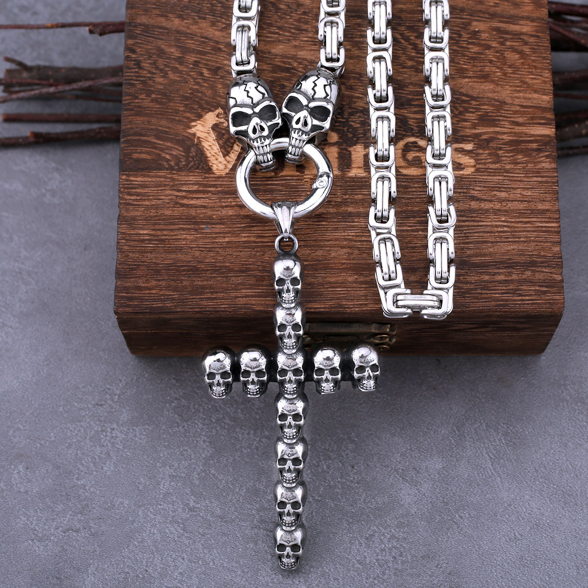 Stainless Steel Cross Skull Pe – Street Fashion Mood Bewertung und Preis