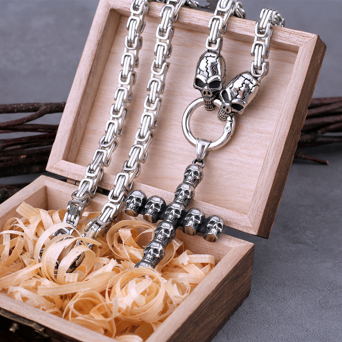 Stainless Steel Cross Skull Pe – Street Fashion Mood Bewertung und Preis