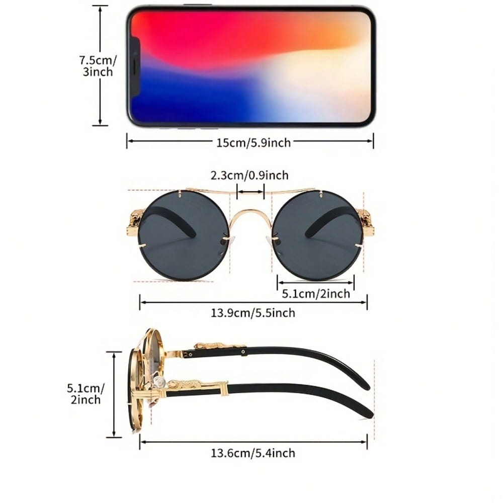Stylish Round Metal Frame Sung – Street Fashion Photography Bewertung und Preis