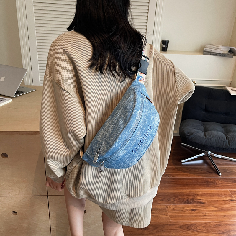 Denim Blue Chest Bags For Wome – Street Fashion Mood Bewertung und Preis